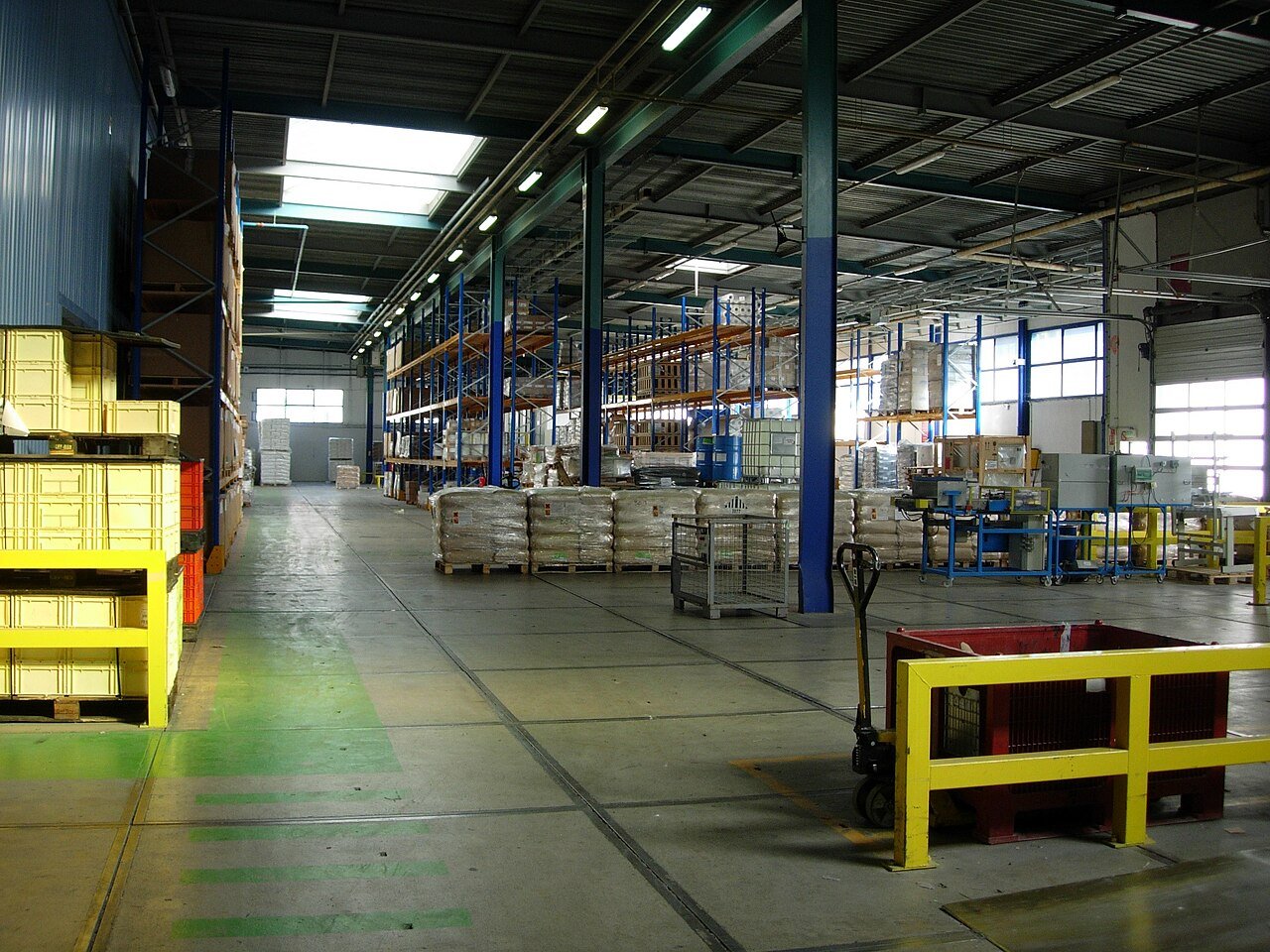 Racked warehouse storage
